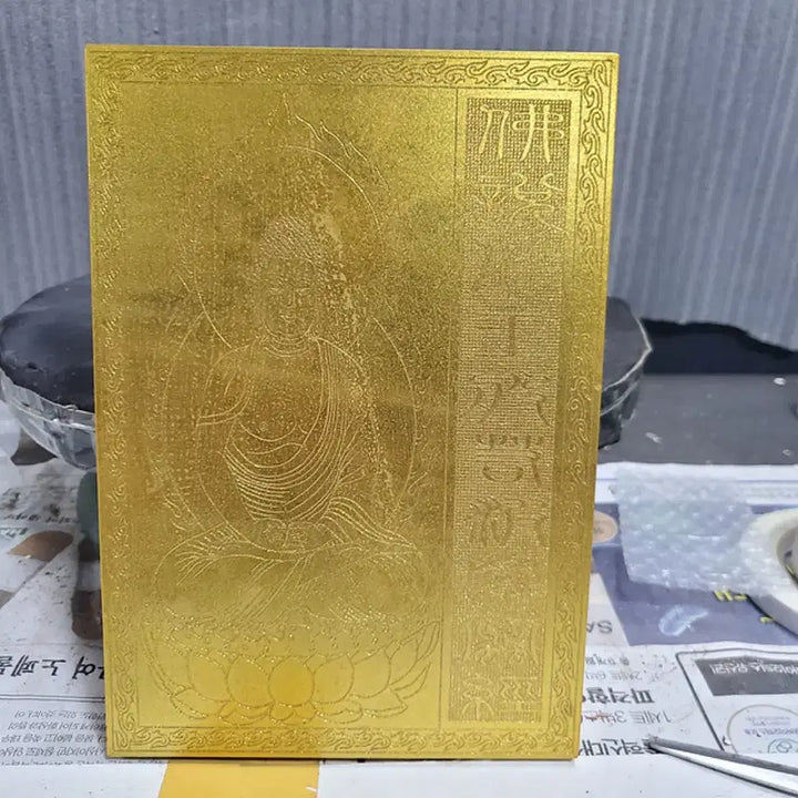 [BUNJANG] Gilt Bronze Shakyamuni Buddha Sutra Folding Screen Ancient Chinese Antique Buddhist Art / 금동 석가여래 불경 병풍형 접이식 경전 중국골동품 고미술품 수집품 불교