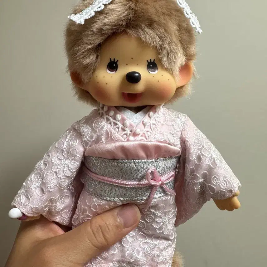 [BUNJANG] Sekiguchi Monchhichi Milk Tea Kimono Doll / 세키구치 몬치치 밀크티 기모노 인형 새제품