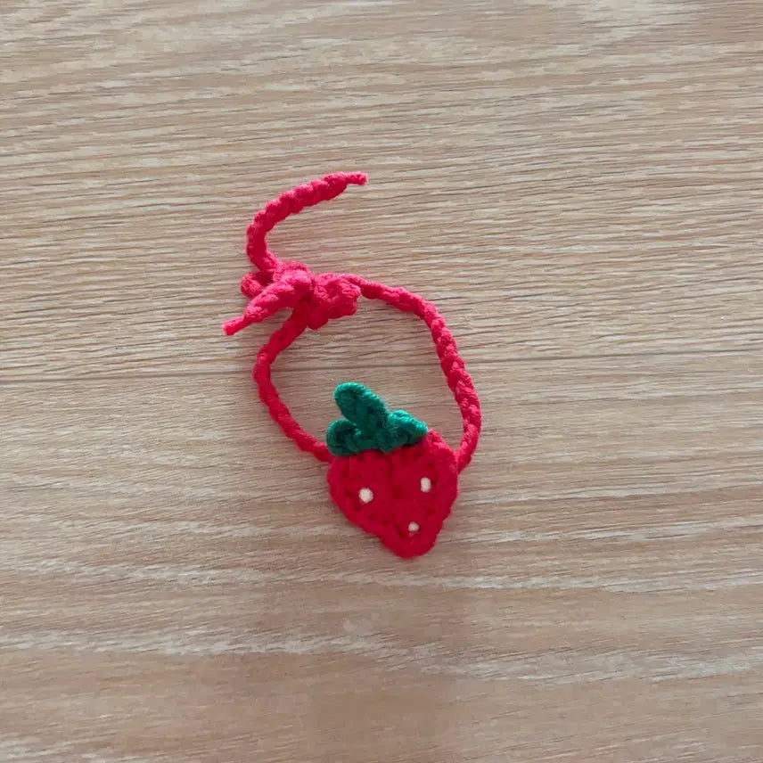 [BUNJANG] 10cm Doll Clothes Strawberry Bag Knitted Clothes / [10cm인형옷]딸기가방 인형가방 굿즈 누이 누이구루미 누이옷 뜨개옷