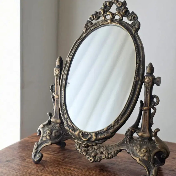 [BUNJANG] French Antique Bronze Table Mirror Vanity Mirror Interior Decor / 프랑스 앤틱 브론즈 탁상거울 / 화장대 거울 / 인테리어 소품