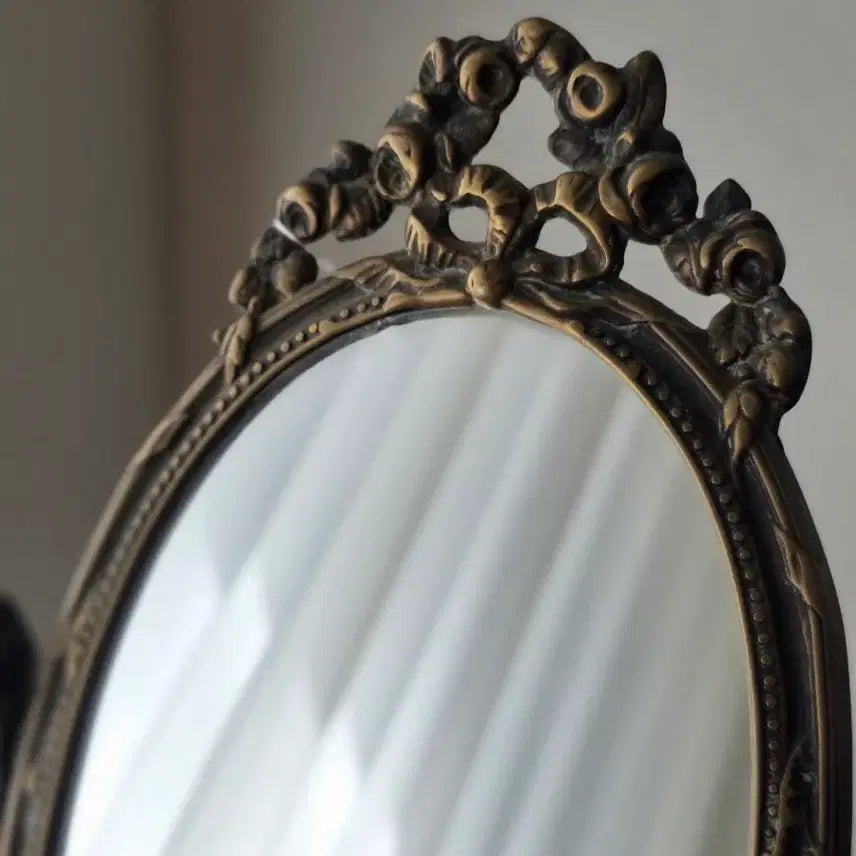 [BUNJANG] French Antique Bronze Table Mirror Vanity Mirror Interior Decor / 프랑스 앤틱 브론즈 탁상거울 / 화장대 거울 / 인테리어 소품