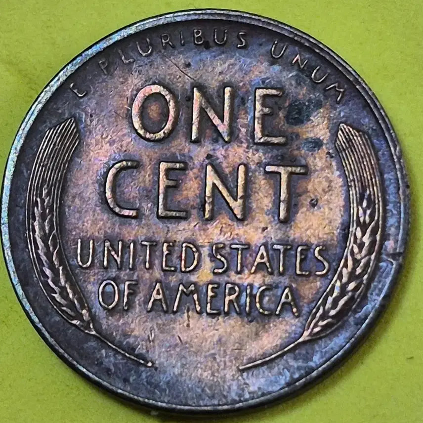 [BUNJANG] 1947 Lincoln Cent "Rainbow Toning" Coin / 1947 년S링컨 센트  무지개 토닝