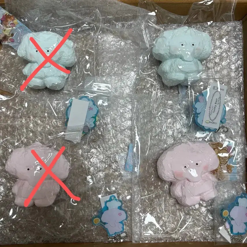 [BUNJANG] Handmade Squishy Teddy Bear and Elephant Set / 수제말랑이 테디베어 코끼리 세트 팝니다.