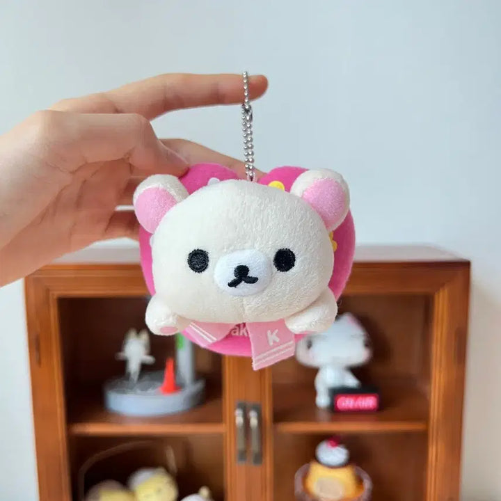 [BUNJANG] Classic Korilakkuma Heart Tube Keyring Plush Doll / 고전 코리락쿠마 하트튜브 키링 인형