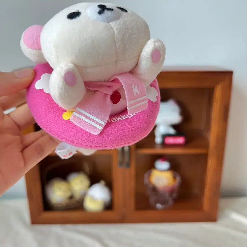 [BUNJANG] Classic Korilakkuma Heart Tube Keyring Plush Doll / 고전 코리락쿠마 하트튜브 키링 인형