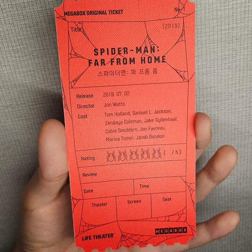[BUNJANG] Spider-Man: Far From Home Original Ticket / 스파이더맨 오티 오리지널 티켓 파 프롬 홈