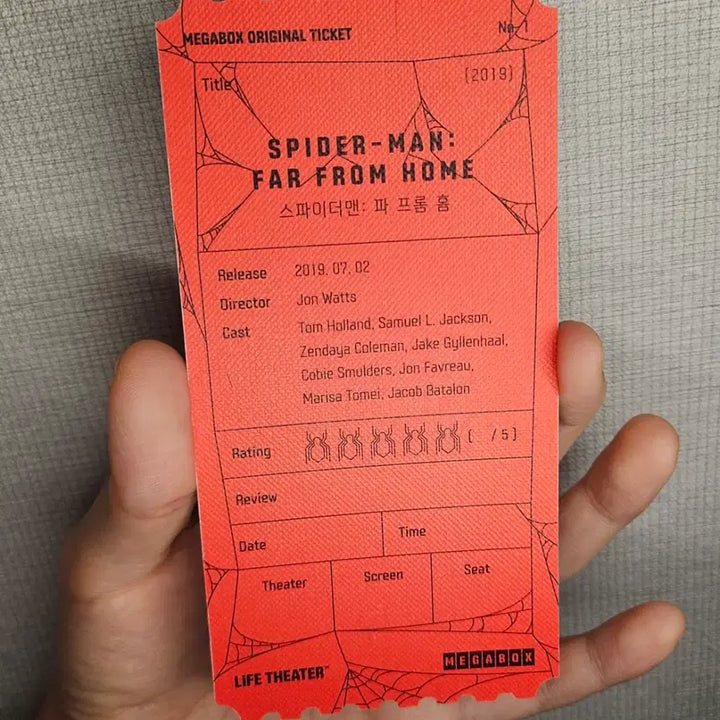 [BUNJANG] Spider-Man: Far From Home Original Ticket / 스파이더맨 오티 오리지널 티켓 파 프롬 홈