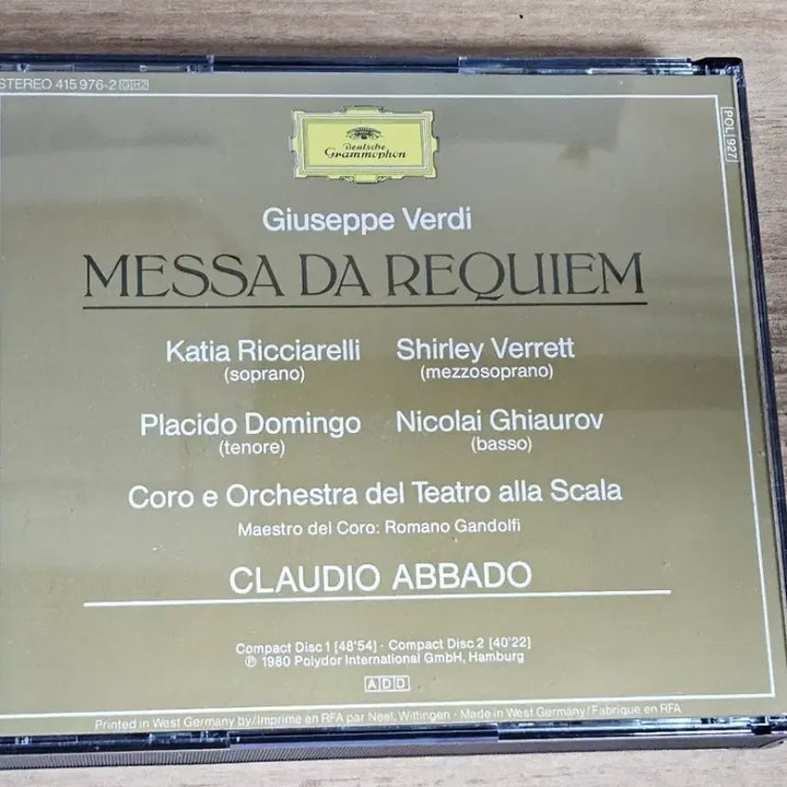 [BUNJANG] Verdi Messa da Requiem Abbado 2CD Import / Verdi: Messa da Requiem - Abbado (수입 2CD)
