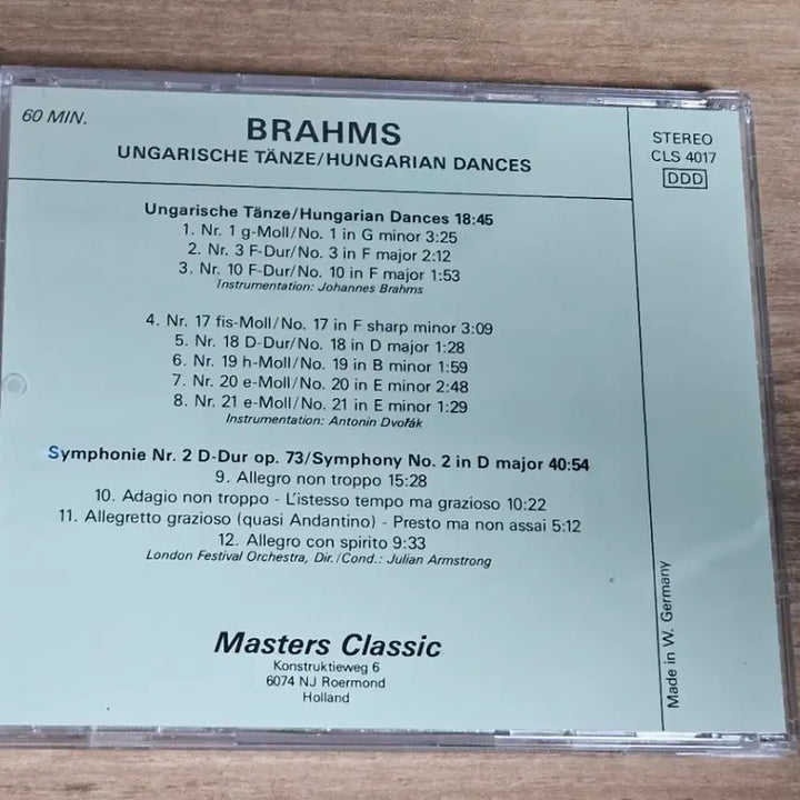 [BUNJANG] Brahms Hungarian Dances, Symphony No. 2 Imported CD / Brahms: Hungarian Dances, Symphony No.2 (수입CD)