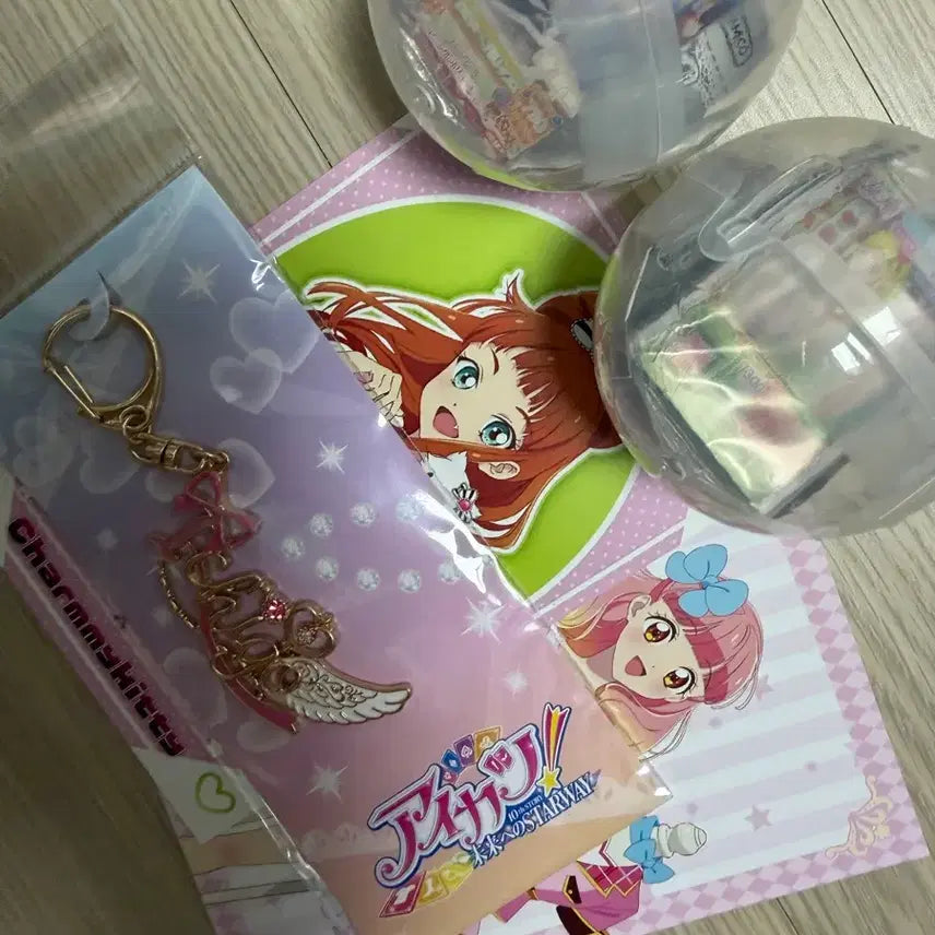 [BUNJANG] Aikatsu Ichigo Motif Keyring &amp; Postcard Gashapon / 아이카츠 이치고 모티브 키링 엽서 가샤폰