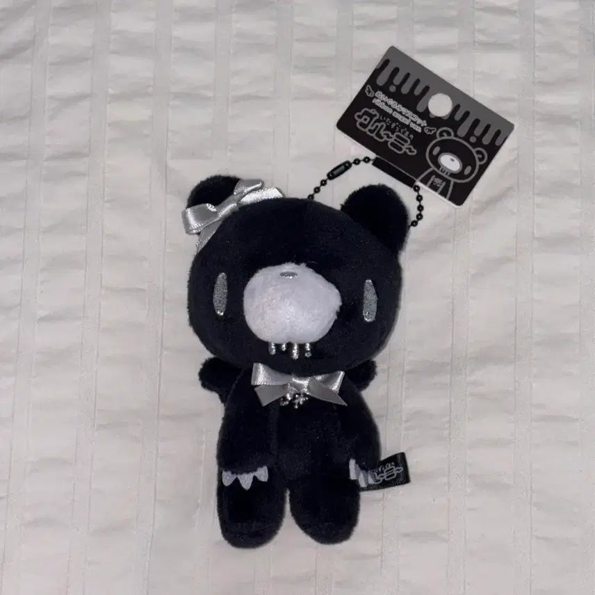 [BUNJANG] Gloomy Bear Ribbon Angel Black Plush Keychain / 글루미베어 리본엔젤 블랙 인형 키링