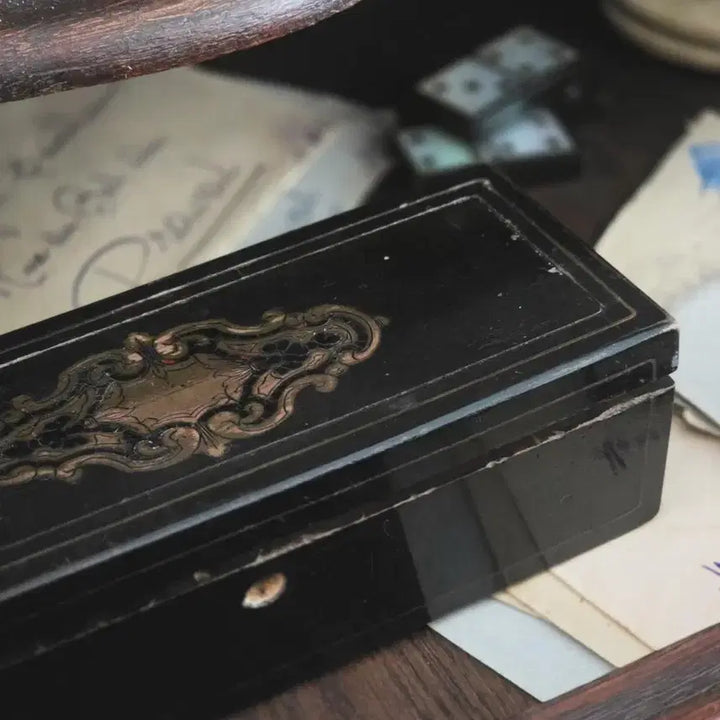 [BUNJANG] French Antique Ebony &amp; Mother of Pearl Domino Game Set / 자개 도미노 게임 세트