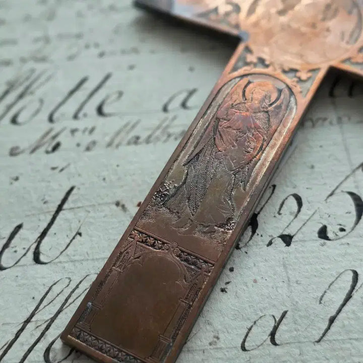 [BUNJANG] Antique French Bronze Religious Cross / 앤틱 브론즈 성화 십자가