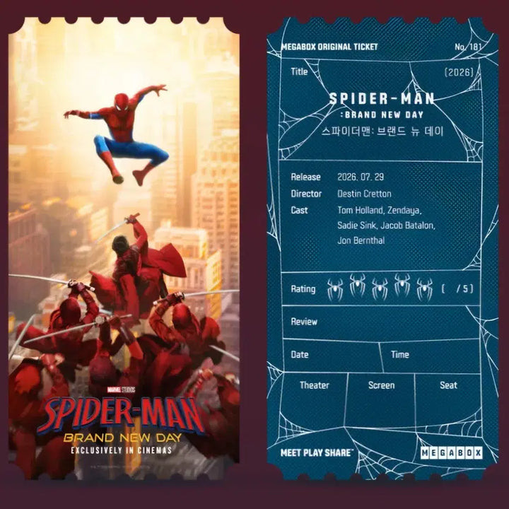 [BUNJANG] Spider-Man Brand New Day Original Ticket / 스파이더맨 브랜드뉴데이 오리지널티켓