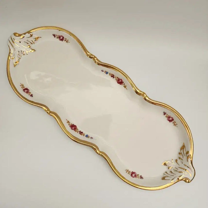 [BUNJANG] GV Capodimonte Italian Porcelain Serving Tray, Sugar Bowl, and Saucer Set / 이태리 GV 카포디몬테 서빙 트레이,슈가볼,디저트접시겸 소서 세트