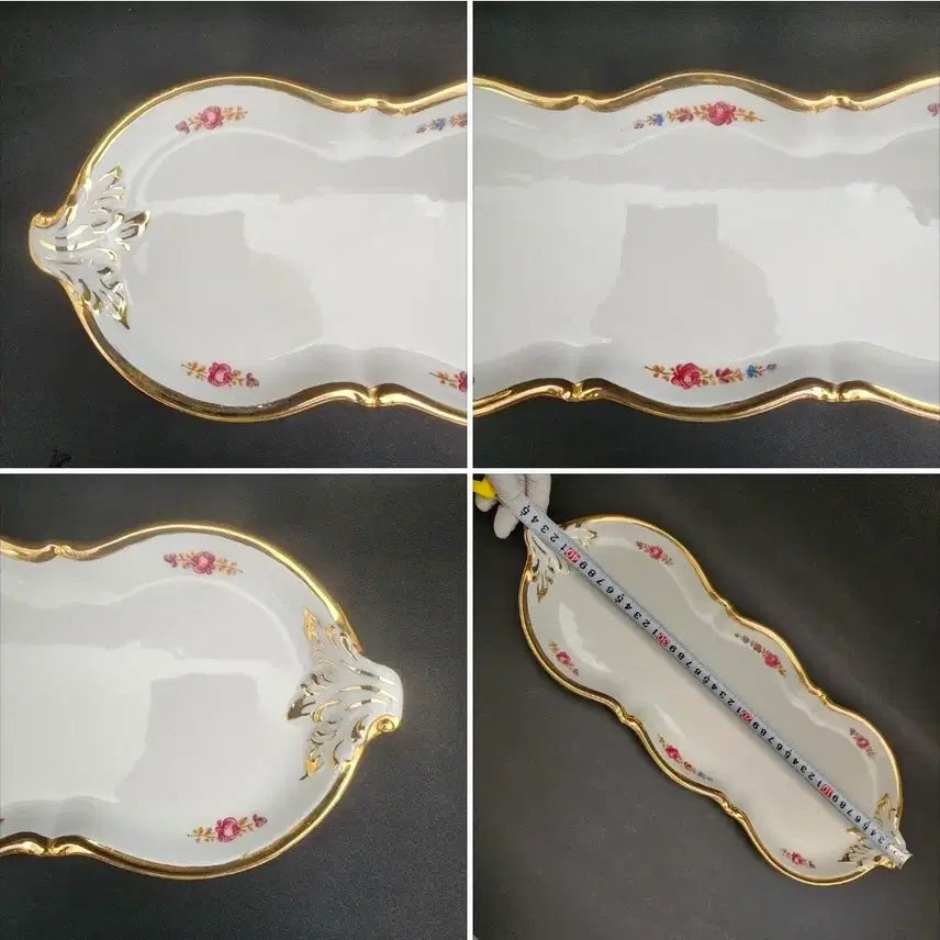 [BUNJANG] GV Capodimonte Italian Porcelain Serving Tray, Sugar Bowl, and Saucer Set / 이태리 GV 카포디몬테 서빙 트레이,슈가볼,디저트접시겸 소서 세트