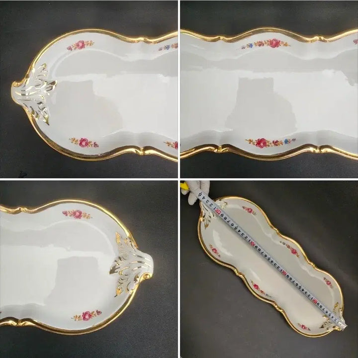 [BUNJANG] GV Capodimonte Italian Porcelain Serving Tray, Sugar Bowl, and Saucer Set / 이태리 GV 카포디몬테 서빙 트레이,슈가볼,디저트접시겸 소서 세트