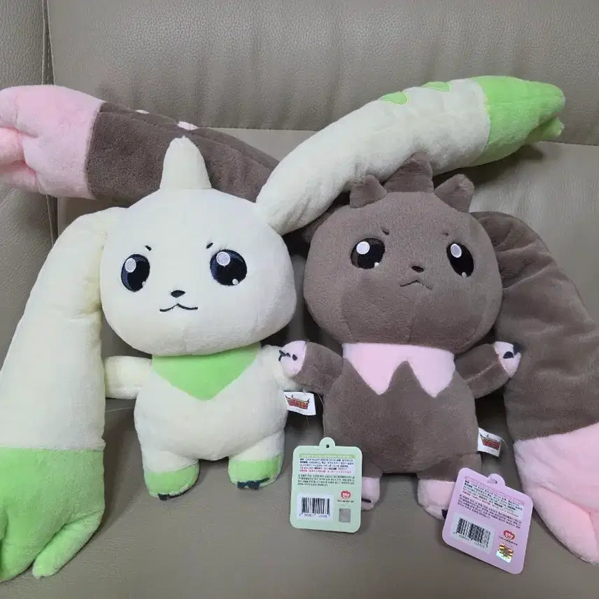[BUNJANG] Digimon Tamers Terriermon &amp; Lopmon Medium Plush Bundle Set (25cm) / 일괄가격)디지몬 테이머즈 테리어몬 로프몬 25cm 중형인형