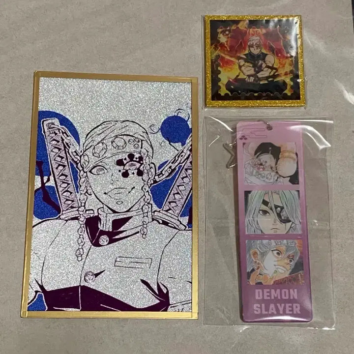 [BUNJANG] Demon Slayer Tengen Uzui &amp; Kyojuro Rengoku Shikishi Acrylic Stand Set / 귀멸의 칼날 텐겐 렌고쿠 색지 아크릴키링 스탠드