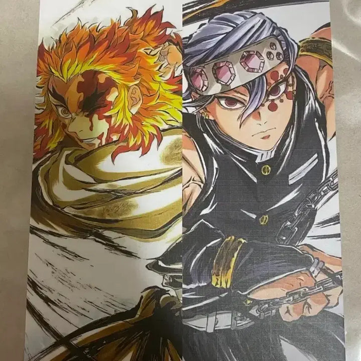 [BUNJANG] Demon Slayer Tengen Uzui &amp; Kyojuro Rengoku Shikishi Acrylic Stand Set / 귀멸의 칼날 텐겐 렌고쿠 색지 아크릴키링 스탠드