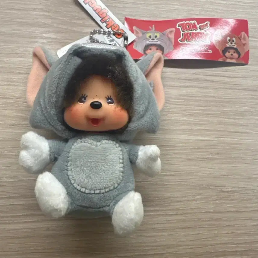[BUNJANG] Monchhichi Tom &amp; Jerry Tom Plush Keychain / 몬치치 톰과 제리 톰 인형 키링