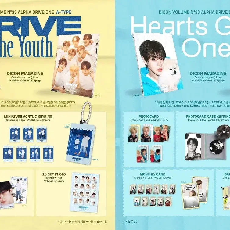 [BUNJANG] Alpha Drive One (A&amp;B Type) Bundle Set / 알파드라이브원 알디원 씬롱 디아이콘 A&amp;B타입 일괄