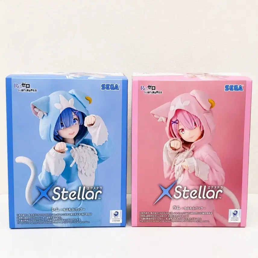 [BUNJANG] Sega Re:Zero Rem &amp; Ram Mofumofu Pack Figure Set (Sealed) / (미개봉)세가 리제로 렘&amp;람 모후모후팩 피규어