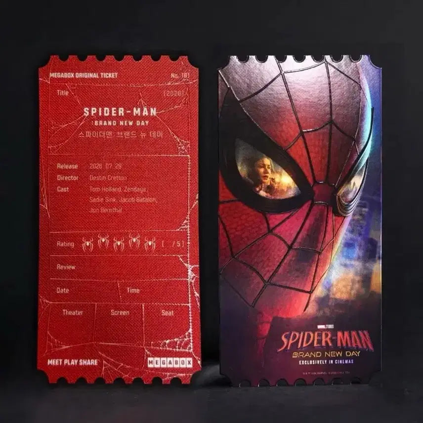 [BUNJANG] Spider-Man Original Ticket A Type (Sealed) / 미개봉) 스파이더맨 오리지널티켓 A type