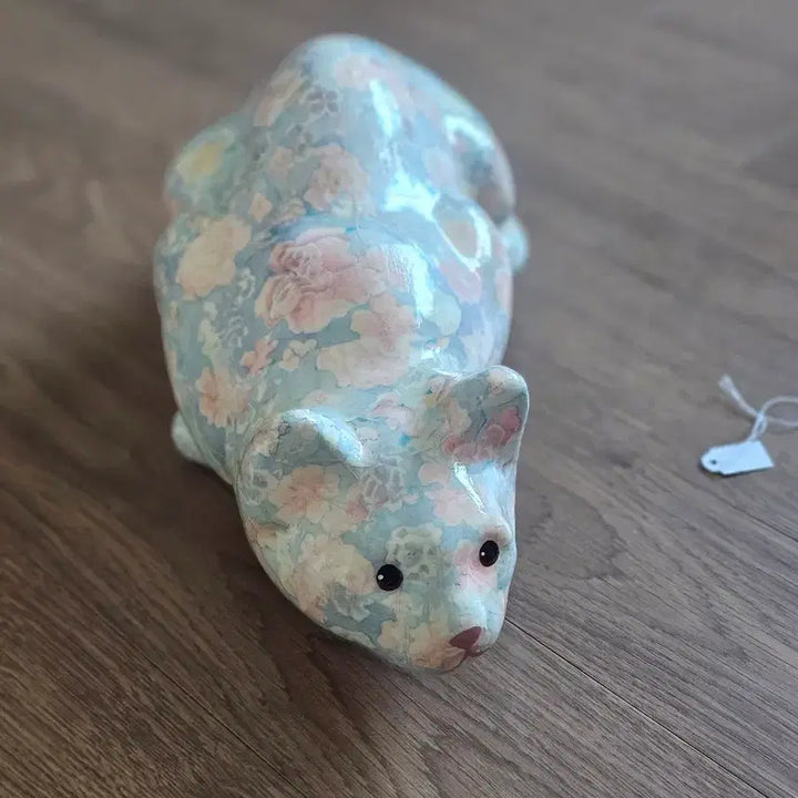 [BUNJANG] Large Decoupage Cat Figurine Vintage / 데코파주 고양이 피겨린 빈티지 대형