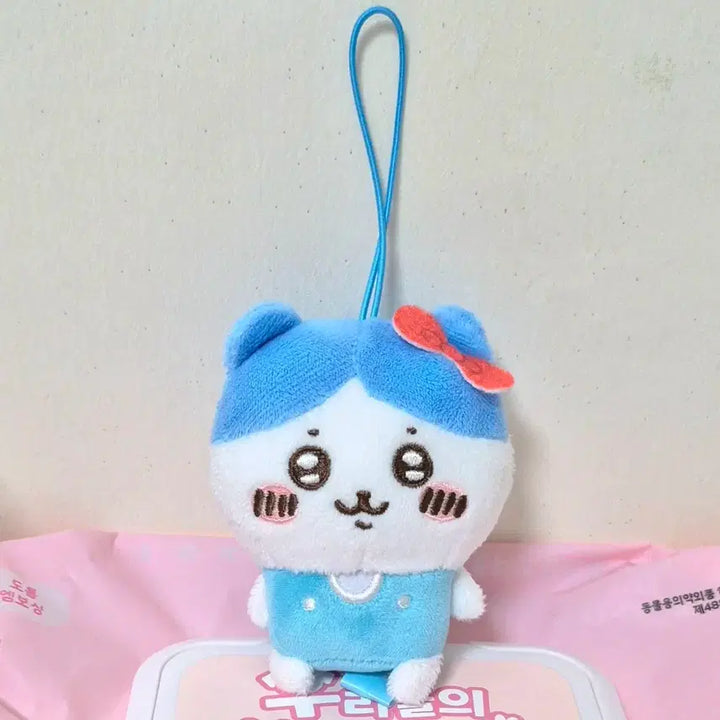 [BUNJANG] Chiikawa Hachiwara Ribbon Plush Keychain / 고전 빈티지 치이카와 먼작귀 리본 하치와레 인형 키링