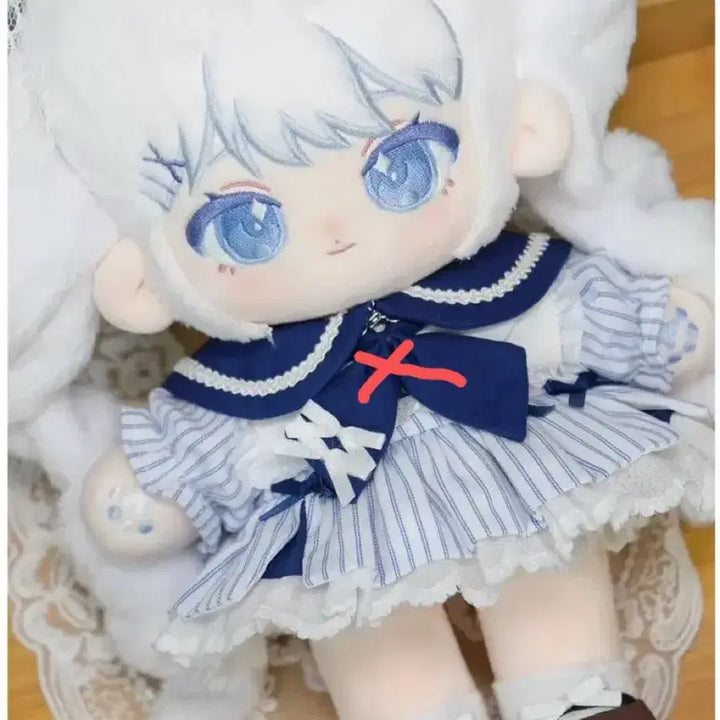 [BUNJANG] Dreamcatcher 20cm Plush Doll Clothes Navy Blue Ribbon 3 / 드리미 리본 3 네이비 블루 20cm 솜인형 옷