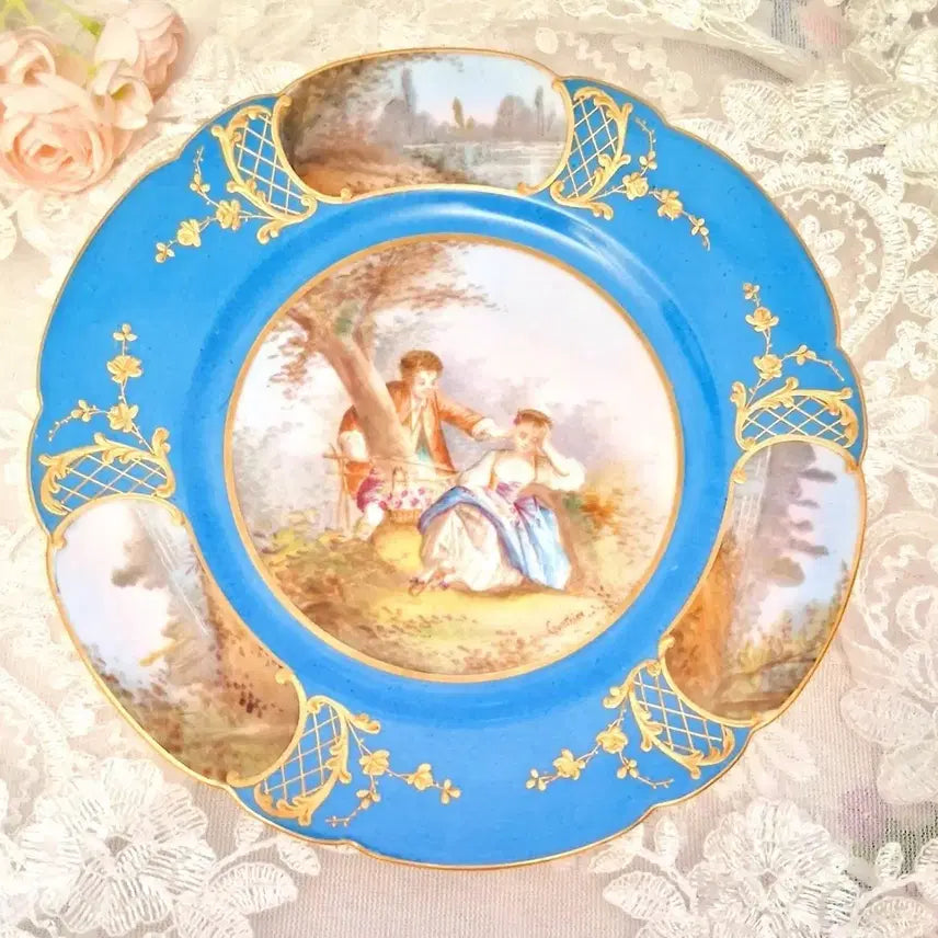 [BUNJANG] French Sèvres Antique Decorative Plate / 프랑스 세브르 앤틱
