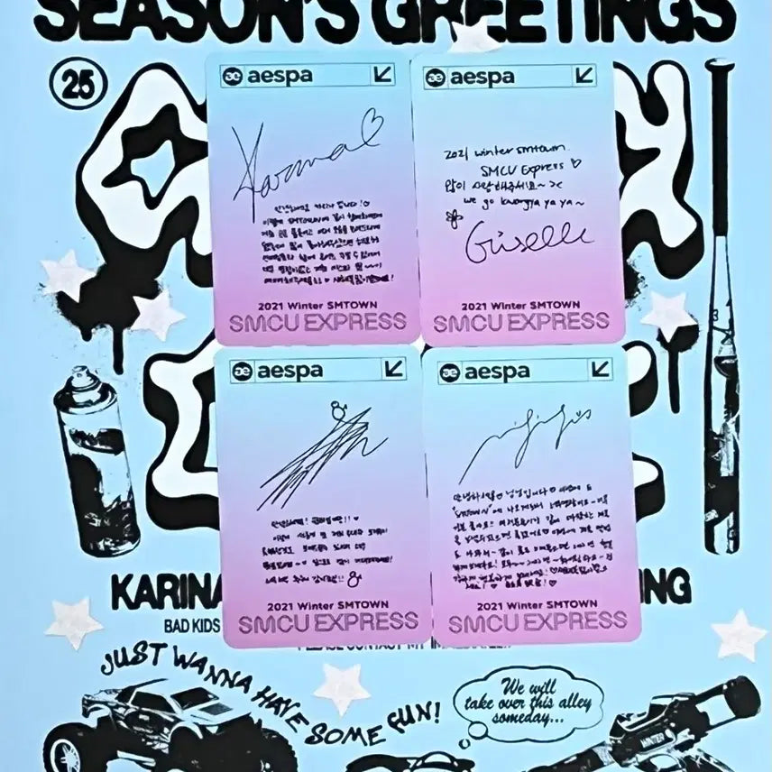 [BUNJANG] Aespa Karina Giselle NingNing Winter Album Photocard Bundle Set / 에스파 포토카드 4장 일괄 카리나 지젤 닝닝 윈터 앨범 특전 트레카포카