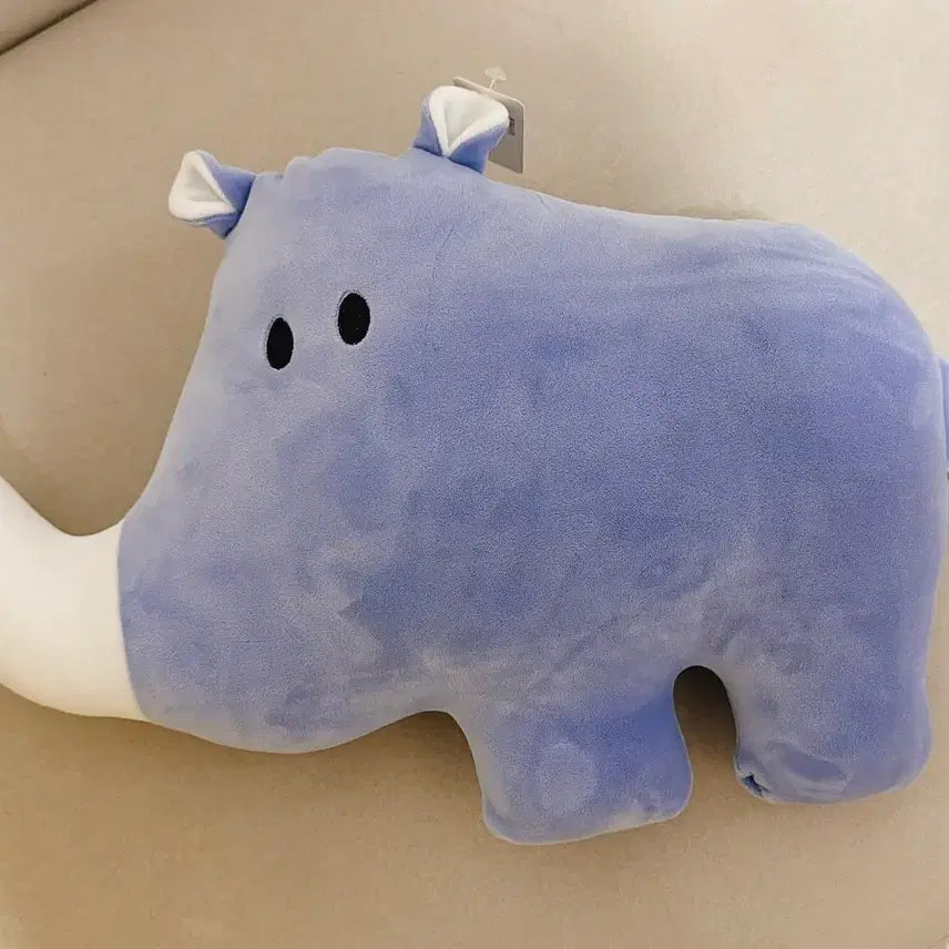 [BUNJANG] Rhinoceros Mochi Plush + Dinosaur Keychain / [택ㅇ/새상품] 코뿔소 모찌 인형(+공룡키링 인형)