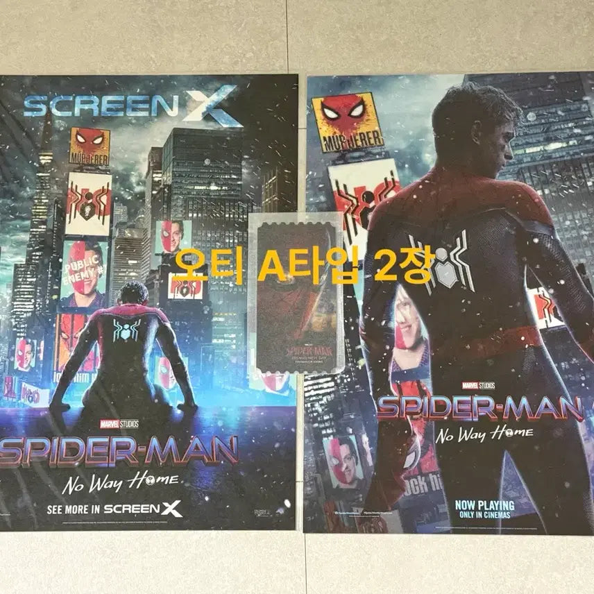 [BUNJANG] Spider-Man: No Way Home ScreenX Poster + Brand New Day OT Poster Set / 스파이더맨 특전 노웨이홈 스크린엑스 포스터+브랜드 뉴 데이 오티 오리지널티켓