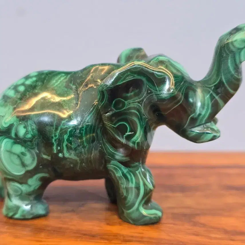 [BUNJANG] Malachite Elephant Mineral / 26073021 컬러와 문양이 독특한 말라카이트 공작석 코끼리 광물 팝니다