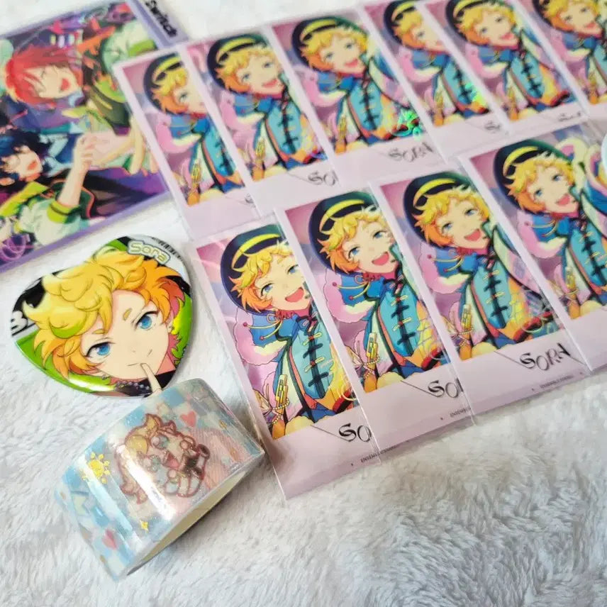 [BUNJANG] Ensemble Stars Switch Sora Bundle Set Badge Tape / (미개봉) 앙스타 스위치 소라 굿즈 일괄 급처 뱃지 테이프