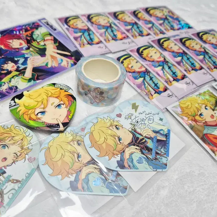 [BUNJANG] Ensemble Stars Switch Sora Bundle Set Badge Tape / (미개봉) 앙스타 스위치 소라 굿즈 일괄 급처 뱃지 테이프