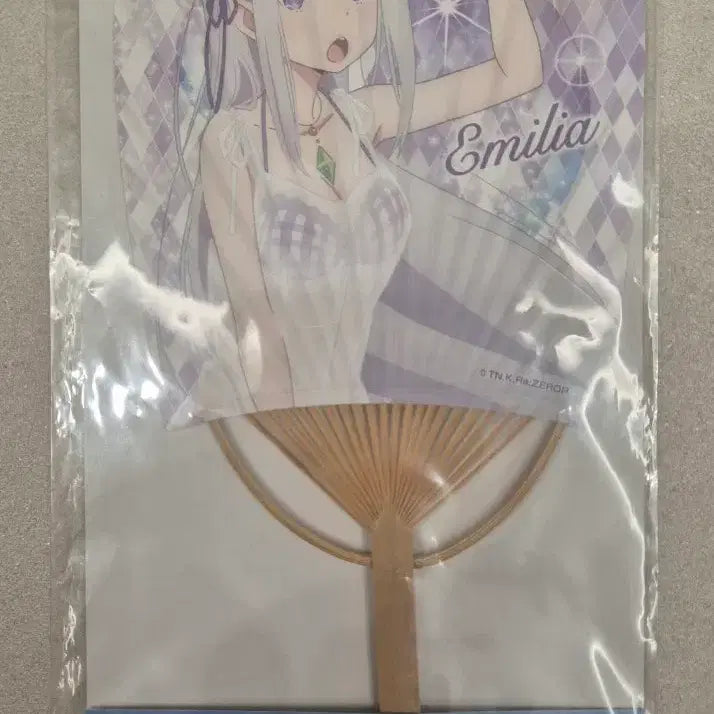 [BUNJANG] Re:Zero Emilia Mini Uchiwa (Fan) / 리제로 에밀리아 미니 우치와/부채