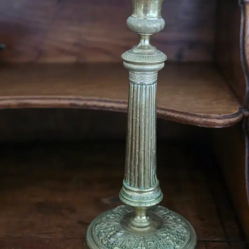 [BUNJANG] French Antique Brass Candlestick Louis XVI Style / 프랑스 앤틱 황동 촛대
