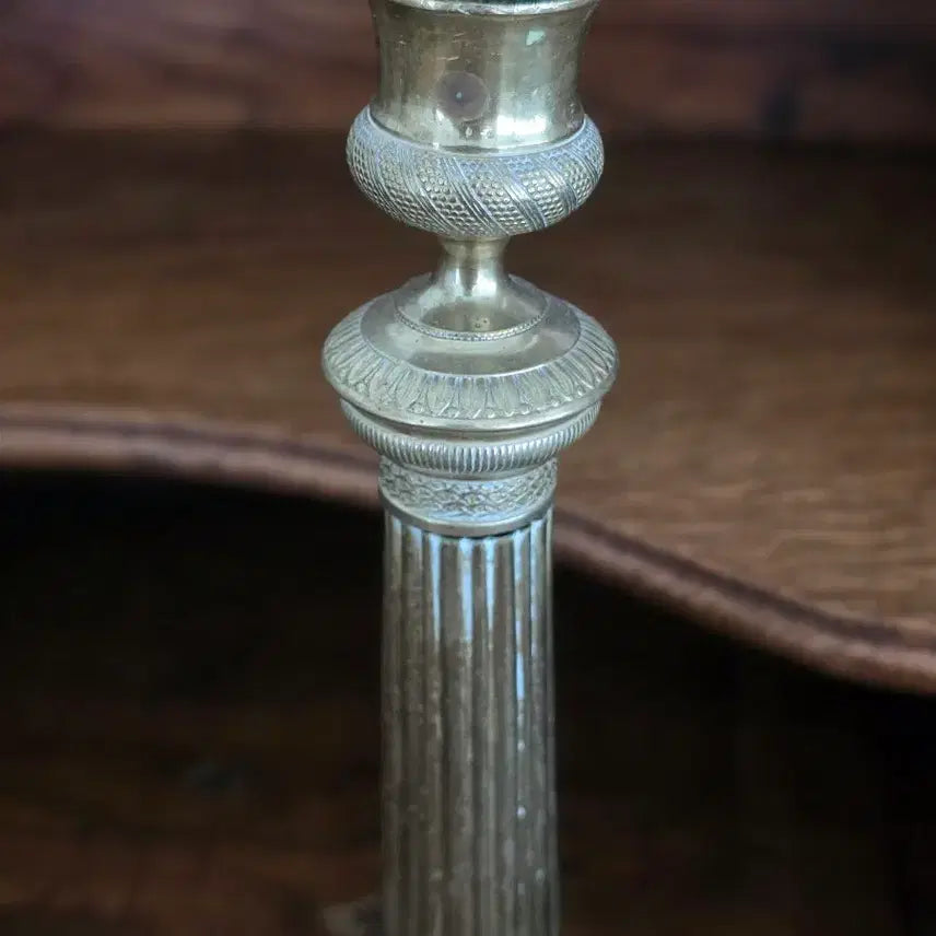 [BUNJANG] French Antique Brass Candlestick Louis XVI Style / 프랑스 앤틱 황동 촛대