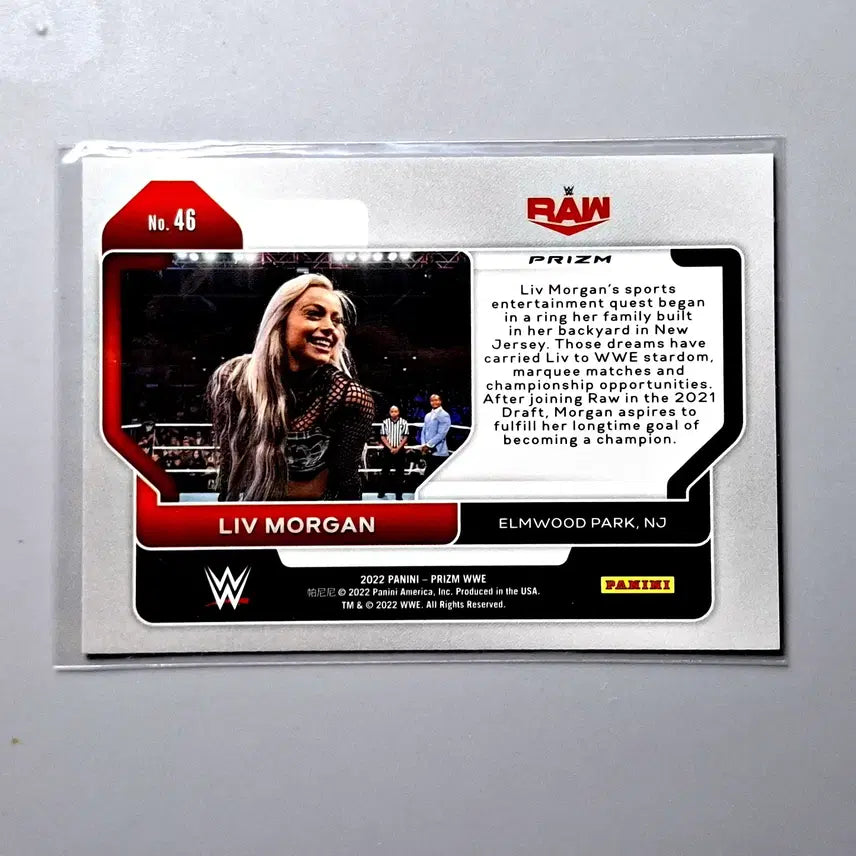 [BUNJANG] WWE Liv Morgan 2022 Panini Prizm Silver Prizm First Edition Trading Card / WWE 리브모건 실버프리즘 2022 파니니 프리즘 원년 위민스챔피언