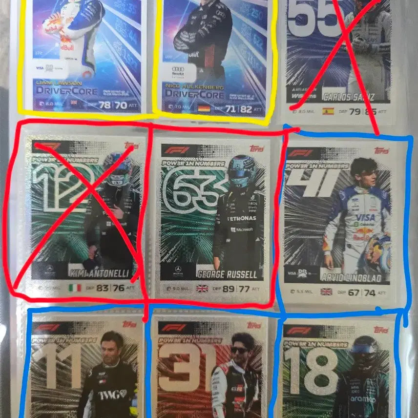 [BUNJANG] 2026 Topps F1 Attax Card Collection (Max Verstappen, Charles Leclerc, George Russell, Kimi Antonelli) / 2026 F1 탑스 어택스 카드 topps attax 모음 (레드불 막스 베르스타펜, 페라리 샤를 르클레르, 메르세데스 조지 러셀 키미 안토넬리 등)