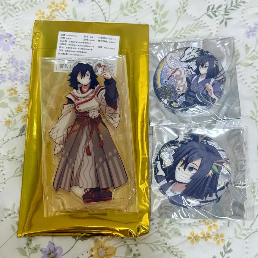 [BUNJANG] Kimetsu no Yaiba Obanai Iguro Acrylic Stand &amp; Badge Set / 귀멸의칼날 이구로 오바나이 뱀의 해 용의 해 아크릴 스탠드 뱃지