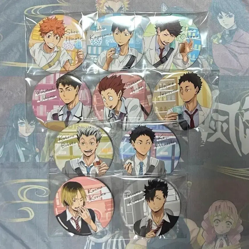 [BUNJANG] Haikyuu!! School Days Collection Can Badge Set (10 Pieces) / 하이큐 지나가는 길 등교 캔뱃지 풀박스 10개입