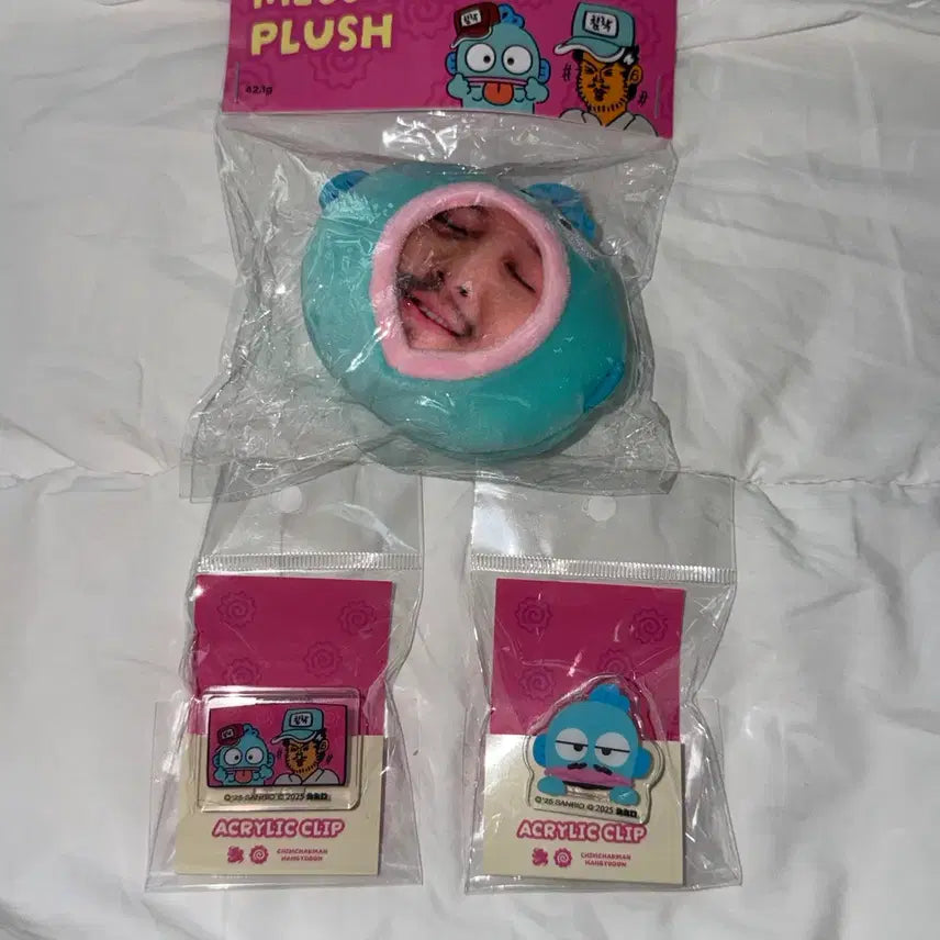 [BUNJANG] Chimchakman x Hangyodong Chimgyodong Voice Plush Keychain &amp; Acrylic Clip Set / 침착맨x한교동 침교동 음성 인형 키링, 아크릴 클립 집게 2종 새상품 일괄
