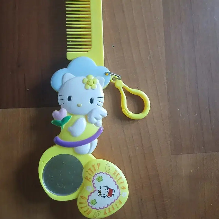 [BUNJANG] Vintage Hello Kitty Mirror Comb Set Keychain / 고전 헬로키티 거울 빗 구성 세트 키링