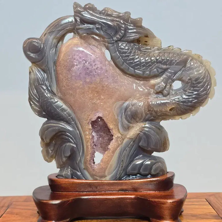 [BUNJANG] Dragon Sculpture Agate Stone Mineral / 26073036 좋은 기운을 주는 용조각 마노석 광물 수석 팝니다