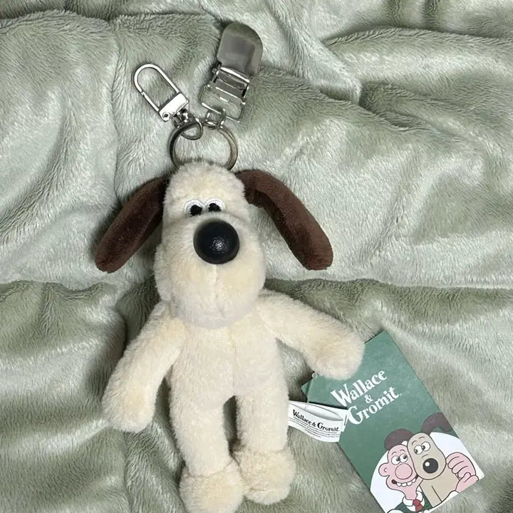 [BUNJANG] Wallace &amp; Gromit 2-Way Plush Clip Keychain / 택0,새상품) 월레스와 그로밋 2way 집게 인형 키링