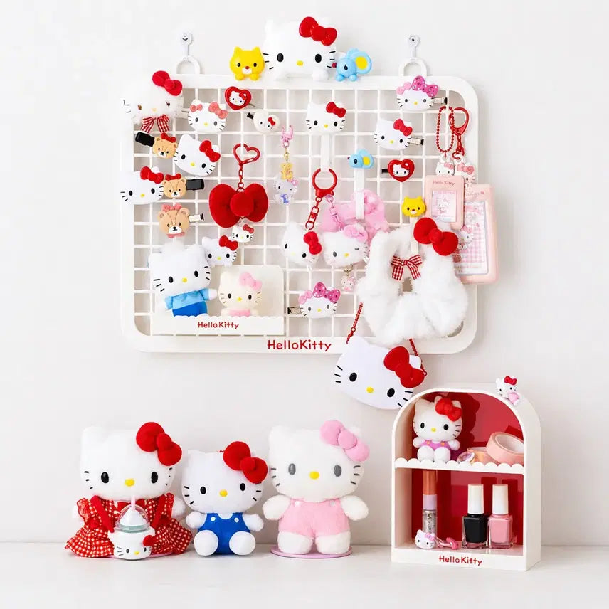 [BUNJANG] Sanrio Original Decorative Storage Series Full Set - Hello Kitty Netting, Hooks, Tray, Shelf / [미개봉/신상] 산리오 오리지널 장식 수납 시리즈 풀세트 헬로키티 네트망+ 후크 3p 세트+ 후크 트레이+ 아치형 장식 선반